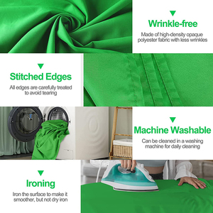 Musselin Hintergrund 3*5m Fotografie Hintergrund Green Screen mit zwei Ständern (200cm Höhe) und Teleskop Cross bar für Party dekor - Product Image 3