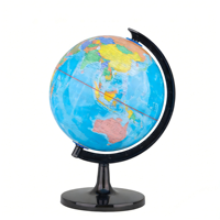 Globo Terráqueo Giratorio de Plástico Azul Clásico de 20 cm, Mapa Mundial HD, Adorno, Material Didáctico de Geografía para Estudiantes y Aulas