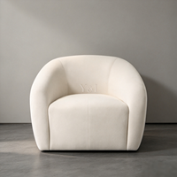 Fauteuil d'appoint rembourré en tissu, canapé simple moderne incurvé pour salon, hôtel