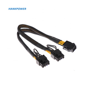 Örgülü PCI-E 6 Pin çift PCIe 8 Pin (6 + <span class=keywords><strong>2</strong></span>) pin PCI Express güç adaptörü GPU Splitter uzatma kablosu - Product Image 1