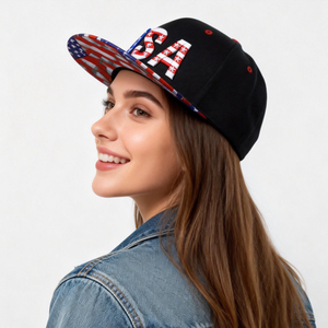 Gorras Deportivas de 6 Paneles con Logotipo Bordado en 3D Personalizado de Alta Calidad, Estilo Bandera Americana, Equipo de EE. UU., Hip Hop, Gorras de Diseñador para Hombre - Product Image 2