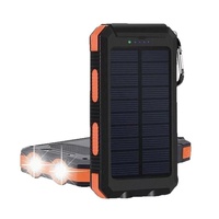 Batterie externe solaire étanche Tik T8 pour extérieur, grande capacité 20000 mAh, avec boussole et LED, en plastique