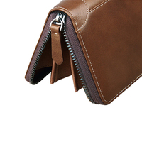 Dompet kulit asli pria tahan lama, dompet kulit asli, fitur pemblokir RFID, gaya sederhana, portabel, pesanan pertama, Diskon, dekorasi huruf