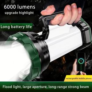 Haute puissance Super lumineux Portable longue distance éclairage Usb Rechargeable étanche nuit patrouille projecteur Led lampe de poche - Product Image 3