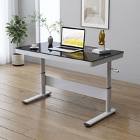 Bureau réglable en hauteur à manivelle OEM 1200*600mm avec verre trempé, bureau d'étude pour enfants, bureau d'ordinateur à domicile pour étudiants