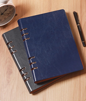 Carnet à spirales en PU A5 B5, Journal d'affaires rechargeable et amovible, Bloc-notes personnalisé avec logo en relief doré, Cadeau d'entreprise