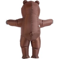 Costume de l'ours gonflable de luxe marron pour Halloween, tenue animale gonflable pour jeux et événements