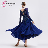 B-24143-2 nouvelle couleur Offre Spéciale robe de danse de salon Standard international haute qualité marine en mousseline de soie longue robe de danse de salon