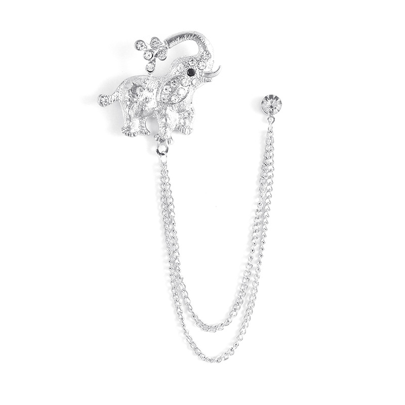 Éléphant en argent fleur de prunier