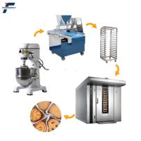 Machine de fabrication de biscuits à petite échelle entièrement automatique Ligne de production de biscuits Mélangeur de pâte Four rotatif Machine à biscuits
