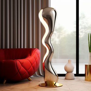 Modern Stainless Steel Floor Lamp with Adjustable Height Dimmable LED <b>Light</b> White Dome Shade <b>Waterproof</b> & DIY for Warehouse Use - Product Image 4