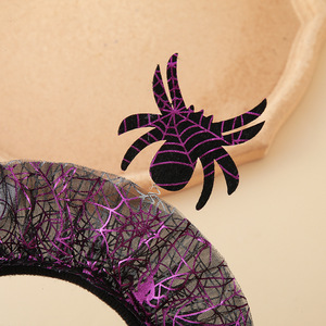 Diadema de Halloween 2026, Nueva, Morada y Negra, con Telaraña Hecha a Mano, Elementos Festivos, Estilo Oscuro, Divertida, Accesorio para Disfraces de Fiesta - Product Image 4