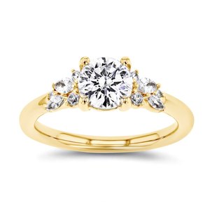 Anillos de Boda MaiYi AU750 de Oro Amarillo Real <span class=keywords><strong>G18k</strong></span> con Moissanita de 2ct de Corte Redondo/Anillo de Diamante Cultivado en Laboratorio - Product Image 2
