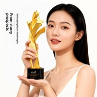 Trofeo Metálico de Alta Gama en Forma de Estrella, Personalizado, Grabado, Colorido, para Premios a Empleados Destacados, Reuniones Anuales Corporativas, Honor