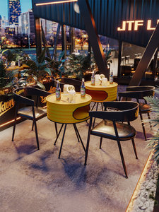 Juego de Mesa y Sillas de Bar Estilo Retro con Forma de Barril de Metal, Muebles Industriales para Restaurante, Cafetería, Bar, Venta al por Mayor Directa de Fábrica OEM - Product Image 3