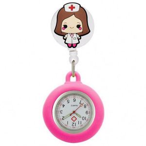 Retráctil Hospital Médico Icono Amor Estetoscopio Dibujos animados Enfermera Doctor Reloj de bolsillo Colgar Clips Insignia Carrete Relojes de cuarzo Reloj - Product Image 4