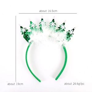 Serre-tête Couronne de Noël en Perles avec Lumières LED Scintillantes, Accessoire Écologique pour Cheveux de Cosplay - Product Image 6