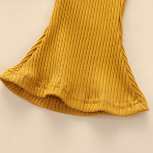 Combinaison à bretelles unie pour bébé fille printemps-été avec pantalon cloche, ensemble de vêtements pour enfant de 1 à 3 ans, combinaisons pour bébé fille en gros - Product Image 6