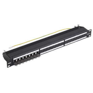 แผงแพทช์วายมาร์ 24 พอร์ต Cat6 สำหรับติดตั้งบนแร็ค 1U สำหรับเครือข่ายอีเธอร์เน็ต - Product Image 1