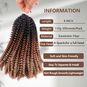 <span class=keywords><strong>Cheveux</strong></span> Synthétiques Roses Ghana Twist Kinky Passion Spring Twist en Vrac, Tresses de Gros 8 Pouces, Crochet Ombre Gris Bleu T <span class=keywords><strong>B4</strong></span> - Product Image 2