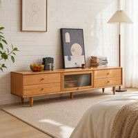 Meuble TV en bois massif Nordic Cloud, moderne, écologique, durable, pour salon, chambre, appartement, meubles de maison