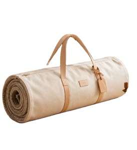 Fashion Letter Pattern Heavy-Duty 100% Cotton <b>Canvas</b> Extra Large Carpet <b>Roll</b> Storage Bag with Zipper Closure Hand Length Handle - Product Image 1