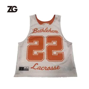 Tùy Chỉnh Đảo Ngược Lacrosse Jersey Thăng Hoa In Lưới Pinnies Người Đàn Ông Thanh Niên Thực Hành Lacrosse Đồng Phục