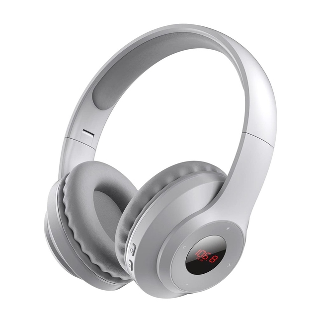 Portable X5 Wireless Earphone with Digital Display Foldable FM Radio Headset for Gaming On-Ear & Over-Ear