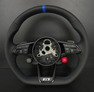 Volante Deportivo Universal de Cuero para <span class=keywords><strong>Audi</strong></span> A3/A4/<span class=keywords><strong>A5</strong></span>/Q3/Q5/Q7/S8/A6/R8 con Marcas Azules - Product Image 1