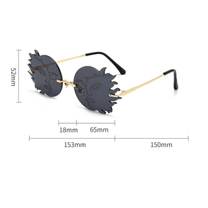 Chic sin montura gafas de sol 2020 de moda de señora poligonal sol <span class=keywords><strong>cara</strong></span> de <span class=keywords><strong>luna</strong></span> gafas de sol novedad partido divertido gafas - Product Image 4