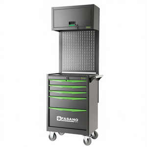FASANO Tools Rolling Tool Cabinet 5 <b>Drawer</b> With Pegboard Storage For <b>Workshop</b> Use - Product Image 2