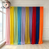 ANNIELU Rideaux extensibles légers en spandex vert, blanc et ivoire pour plafond, décoration de toile de fond pour mariages, événements et fêtes