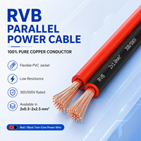 2*0,5mm Rot-Schwarz 2,6*5,3mm Parallelkabel 300V Flexibles PVC Langlebiges Kupfer-Elektrokabel mit Einfacher Abisolierung für LED-Beleuchtung