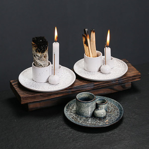 Keramik-Aromatherapie-Kerzenhalter und Holzkohle-Räucherstäbchenhalter Geeignet für Wohnraumdekoration - Product Image 4