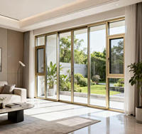 Ventana Abatible de Aluminio con Diseño de Puente Roto Insonorizado, Estilo Postmoderno y Vidrio Templado Personalizado