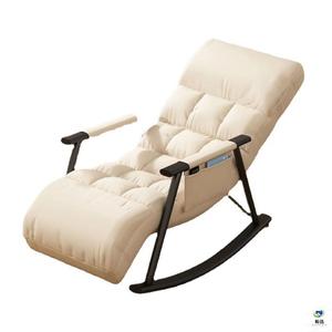 Fauteuil à bascule pour adulte, fauteuil inclinable avec structure métallique et rembourrage en mousse, chaise de balcon, chaise de détente à domicile, canapé simple - Product Image 5