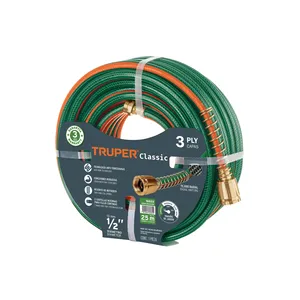 Confezione da 5 1/2 \ "tubo da giardino rinforzato a 3 strati con raccordi in metallo da 200 piedi, 30m di lunghezza - Product Image 2