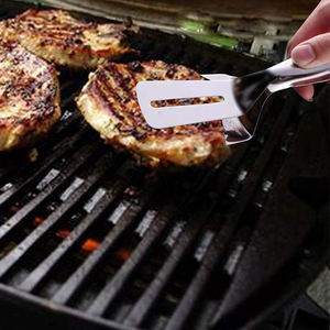 2 en 1 Ustensiles de cuisine Pince à steak en acier inoxydable <span class=keywords><strong>Poisson</strong></span> frit <span class=keywords><strong>Hamburger</strong></span> Barbecue Pelle Pizza Pince Pince à aliments - Product Image 3