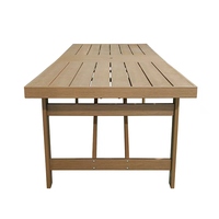 Table à manger surdimensionnée de 240 cm en plastique HDPE brun, résistante à l'eau, avec trou pour parasol, 8 places, pour la salle à manger, la cuisine