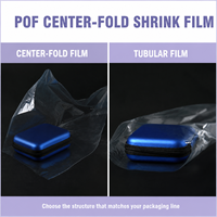 Film rétractable en polyoléfine à pliage central, souple, uni, sans odeur, flexible, résistant aux basses températures, pour l'emballage du savon, fabrication OEM personnalisée