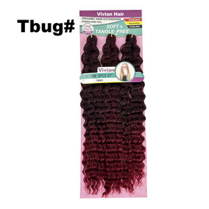 Ingrosso su misura 22 pollici 3x <span class=keywords><strong>trecce</strong></span> a onda profonda lunga riccia treccia uncinetto capelli <span class=keywords><strong>extension</strong></span> kanekalons sintetici per le donne - Product Image 6