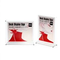 Support de présentation de table en acrylique transparent A4 personnalisé, utilisation verticale et horizontale, support de menu de comptoir, porte-affiche photo