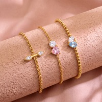 Bracelet pour femme en acier inoxydable plaqué or de haute qualité, multi-styles, incrusté de zircon, bijoux exquis et polyvalents pour un usage quotidien, cadeau