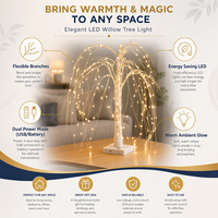Lámpara LED de 60CM con forma de sauce, luz blanca cálida, ramas ajustables, árbol de hadas, decoración para el hogar, venta al por mayor