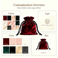 Bolsa de Terciopelo de Lujo con Logotipo Personalizado, Bolsa de Terciopelo Brillante Premium con Cordón para Anillos, Aretes, Embalaje de Regalos