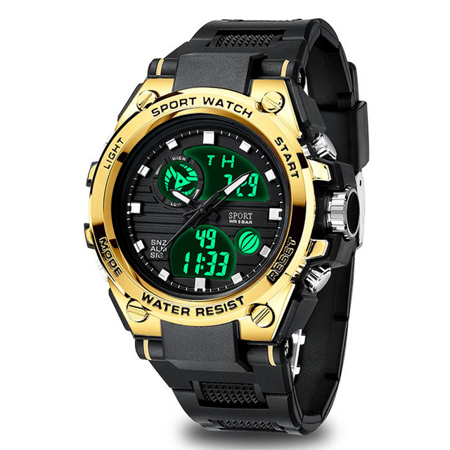 Sports Soft Silicone Men's Watch Meters Waterproof Alarm Clock Date Men's Digital Watch Multi Functional Sports Men's Watch