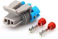 Honha Connecteur d'adaptation automobile 12V étanche à 2 pôles mâle et femelle avec contact en laiton, modèle DJ7024B-1.5-11/21 en PBT/PA66