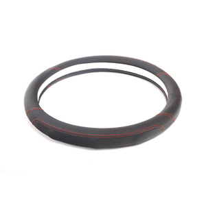 غطاء عجلة قيادة من الجلد الصناعي المخيط بنقشة المسام، مضاد للانزلاق ومناسب لجميع المواسم - Product Image 3