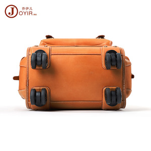Maleta con Ruedas Joyir de Cuero Vacuno de Primera Calidad, 20 Pulgadas, Ruedas Giratorias de 360 Grados, Maleta de Viaje de Cuero Resistente, Unisex, Color Sólido - Product Image 3