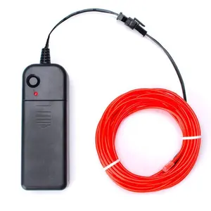 Renk LED Glow tel dize şerit halat peri işık + 3V pil paketi
